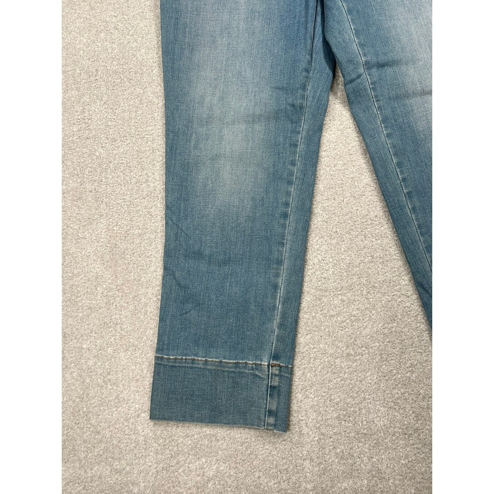 Chicos Medium Wash Blue Denim Pull On Ankle Pants Slim Comfort Stretch Size 2 - Picture 3 of 11